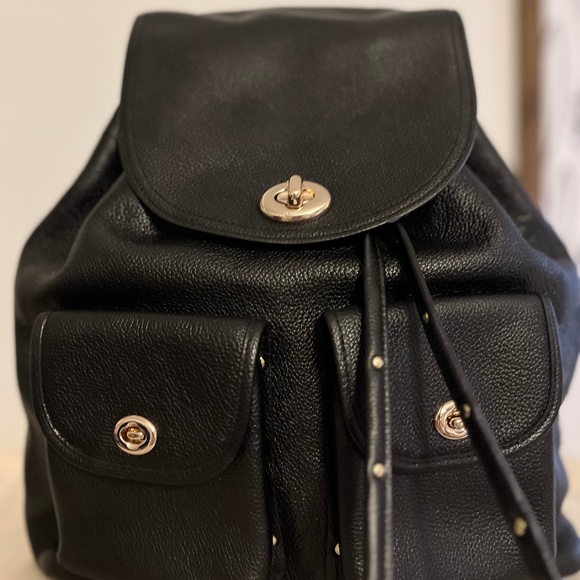 Coach Handbags - Black leather Coach backpack.